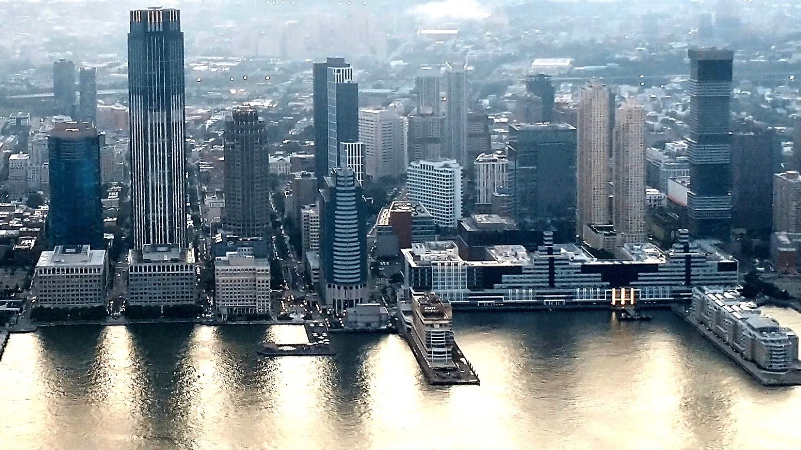 Jersey City skyline along the Hudson waterfront